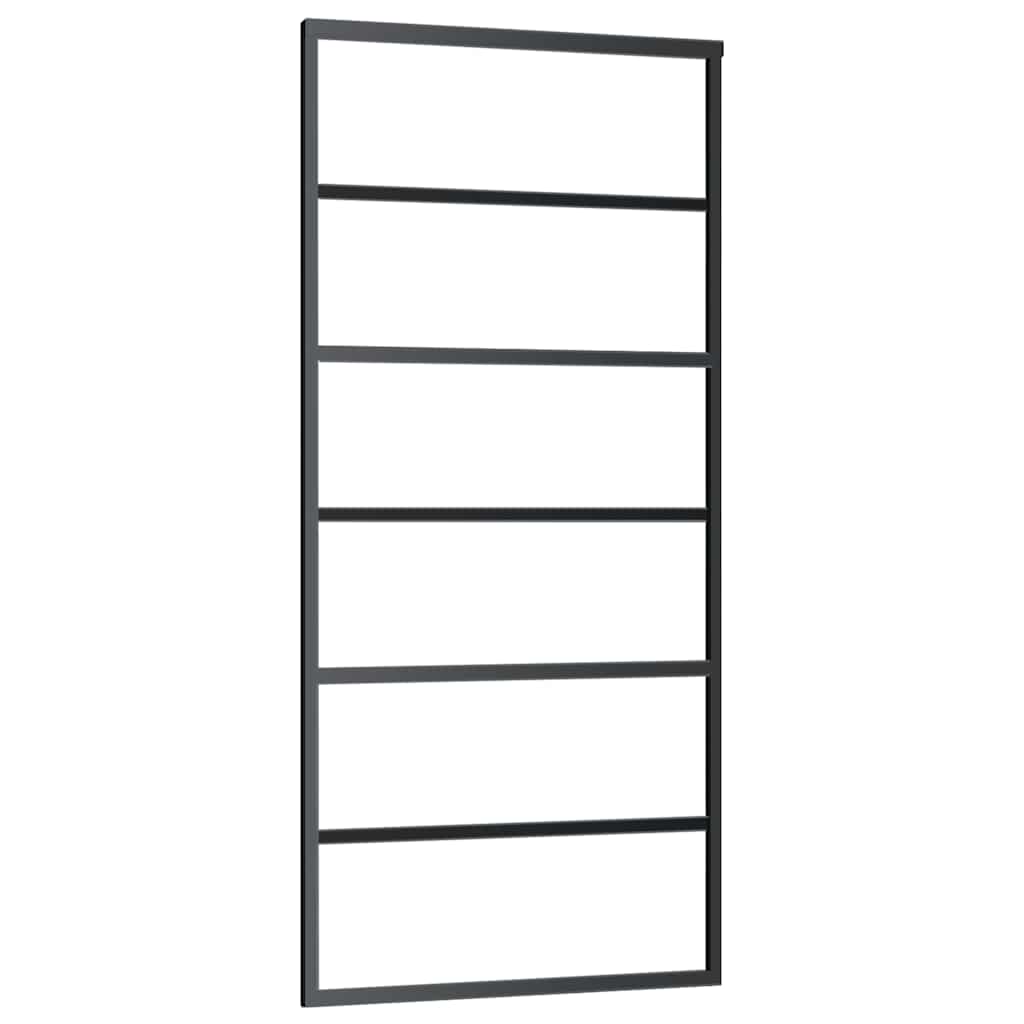 Schuifdeur met beslagset 90x205 cm ESG glas zwart is nu te koop bij PeponiXL, paradijselijk wonen!