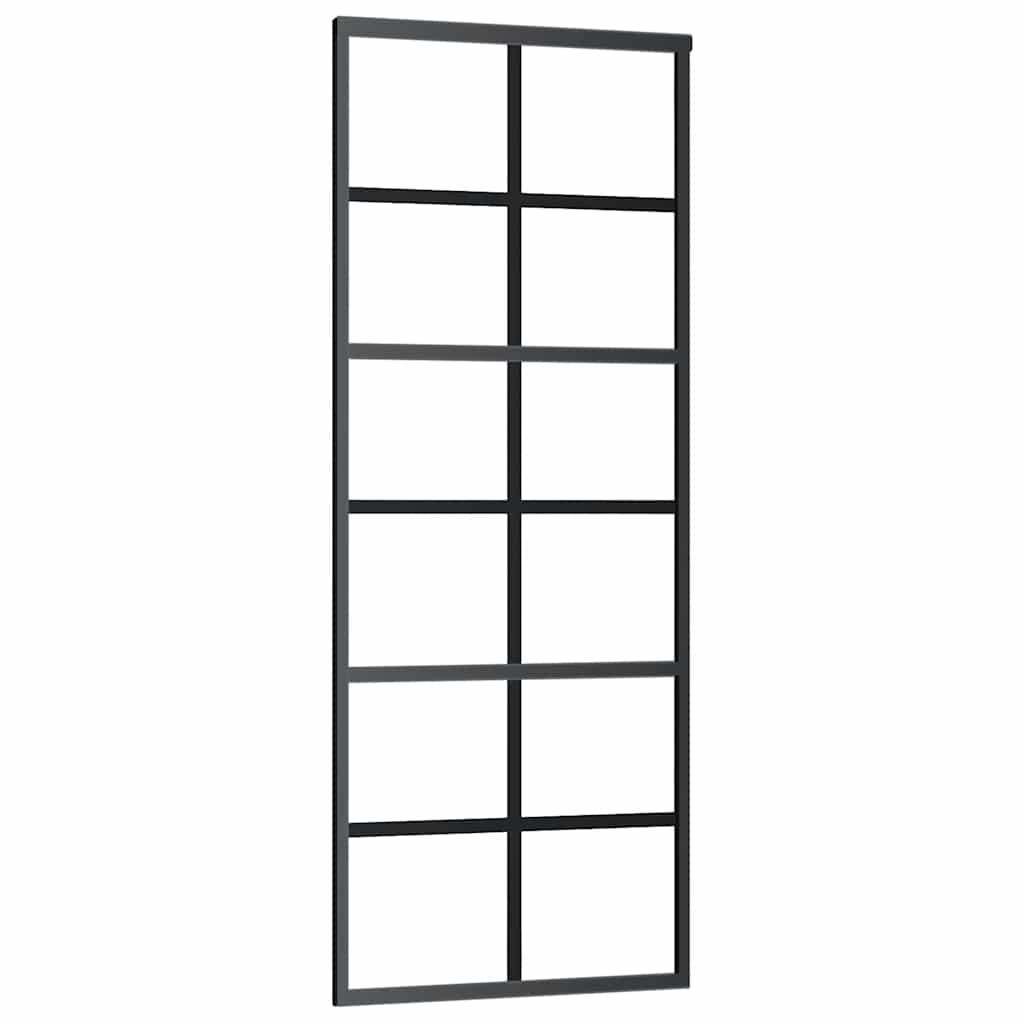 Schuifdeur met beslagset 76x205 cm ESG glas zwart is nu te koop bij PeponiXL, paradijselijk wonen!