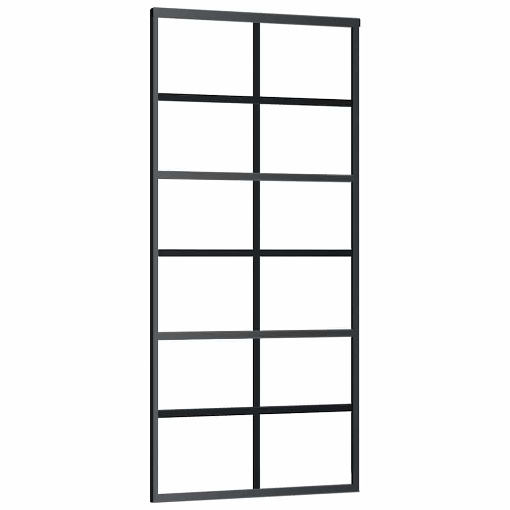 Schuifdeur met beslagset 90x205 cm ESG glas zwart is nu te koop bij PeponiXL, paradijselijk wonen!