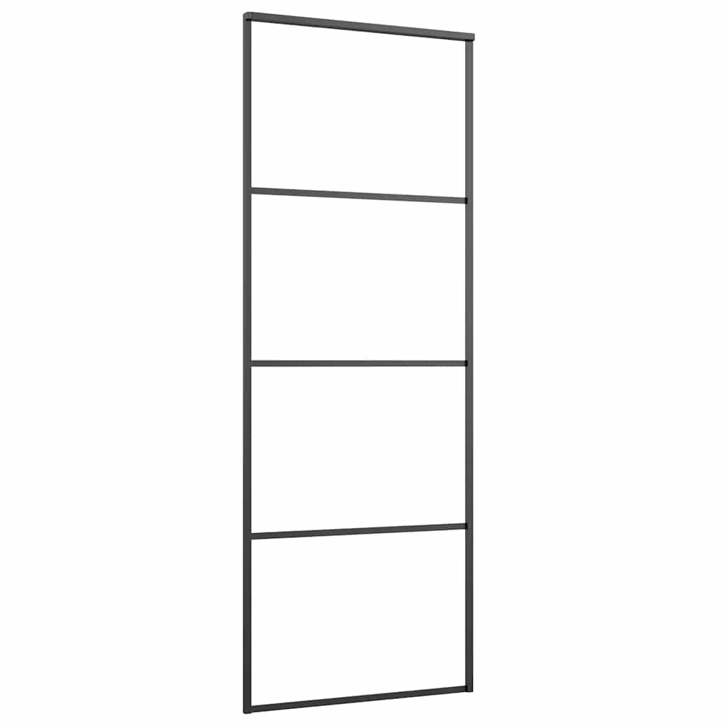 Schuifdeur met beslagset 76x205 cm ESG glas zwart is nu te koop bij PeponiXL, paradijselijk wonen!