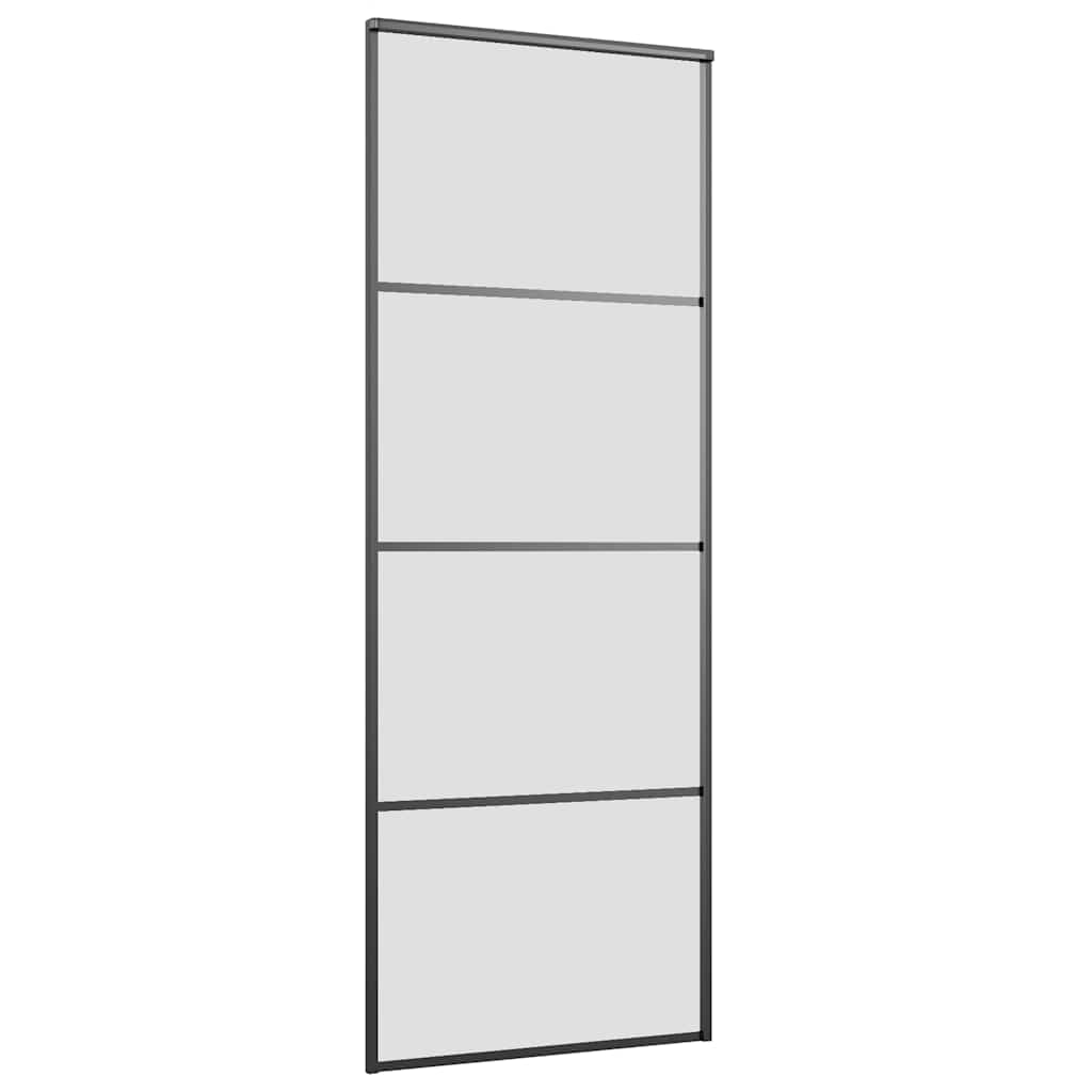 Schuifdeur met beslagset 76x205 cm ESG glas zwart is nu te koop bij PeponiXL, paradijselijk wonen!