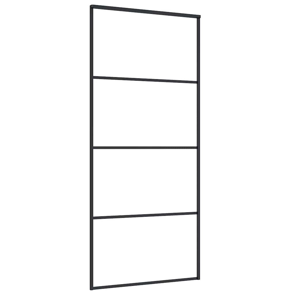 Schuifdeur met beslagset 90x205 cm ESG glas zwart is nu te koop bij PeponiXL, paradijselijk wonen!