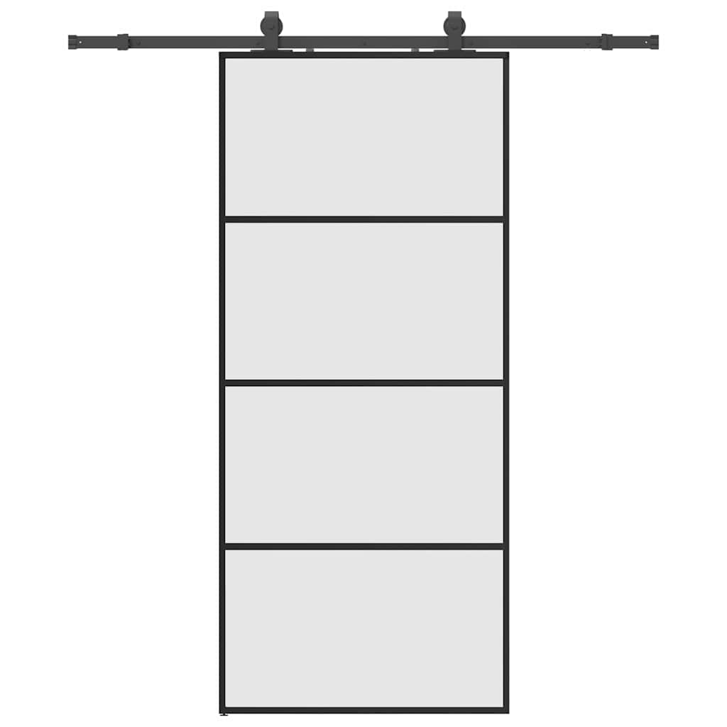 Schuifdeur met beslagset 90x205 cm ESG glas zwart is nu te koop bij PeponiXL, paradijselijk wonen!