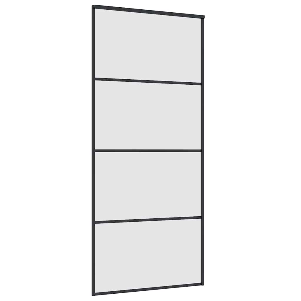 Schuifdeur met beslagset 90x205 cm ESG glas zwart is nu te koop bij PeponiXL, paradijselijk wonen!