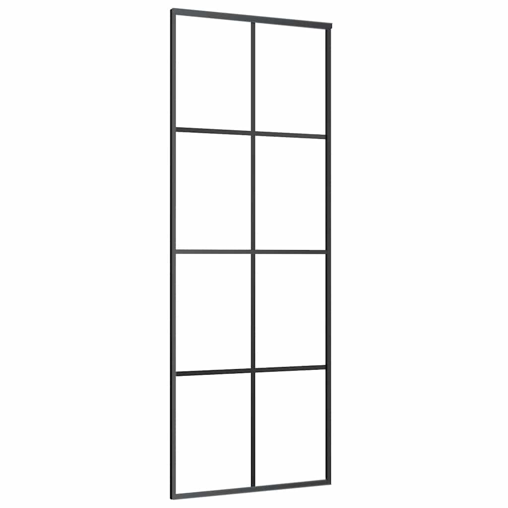 Schuifdeur met beslagset 76x205 cm ESG glas zwart is nu te koop bij PeponiXL, paradijselijk wonen!