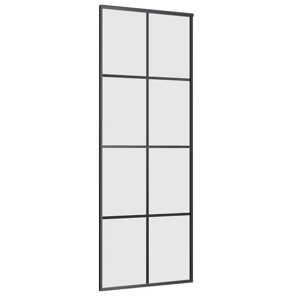 Schuifdeur met beslagset 76x205 cm ESG glas zwart is nu te koop bij PeponiXL, paradijselijk wonen!