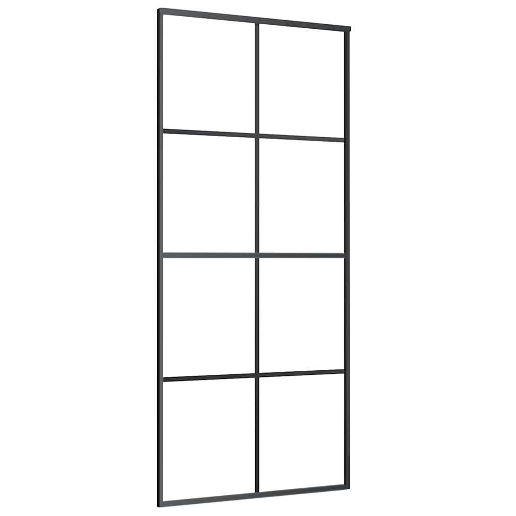 Schuifdeur met beslagset 90x205 cm ESG glas zwart is nu te koop bij PeponiXL, paradijselijk wonen!