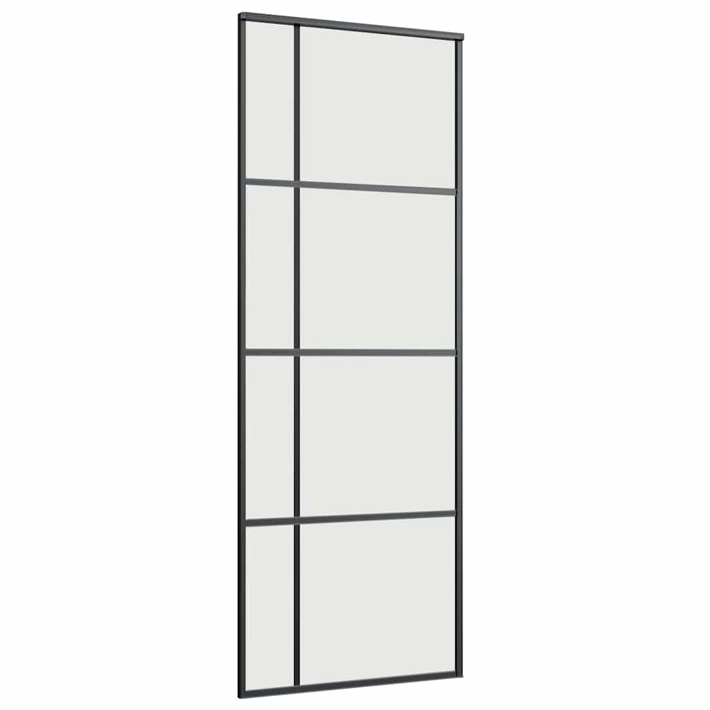 Schuifdeur met beslagset 76x205 cm ESG glas zwart is nu te koop bij PeponiXL, paradijselijk wonen!