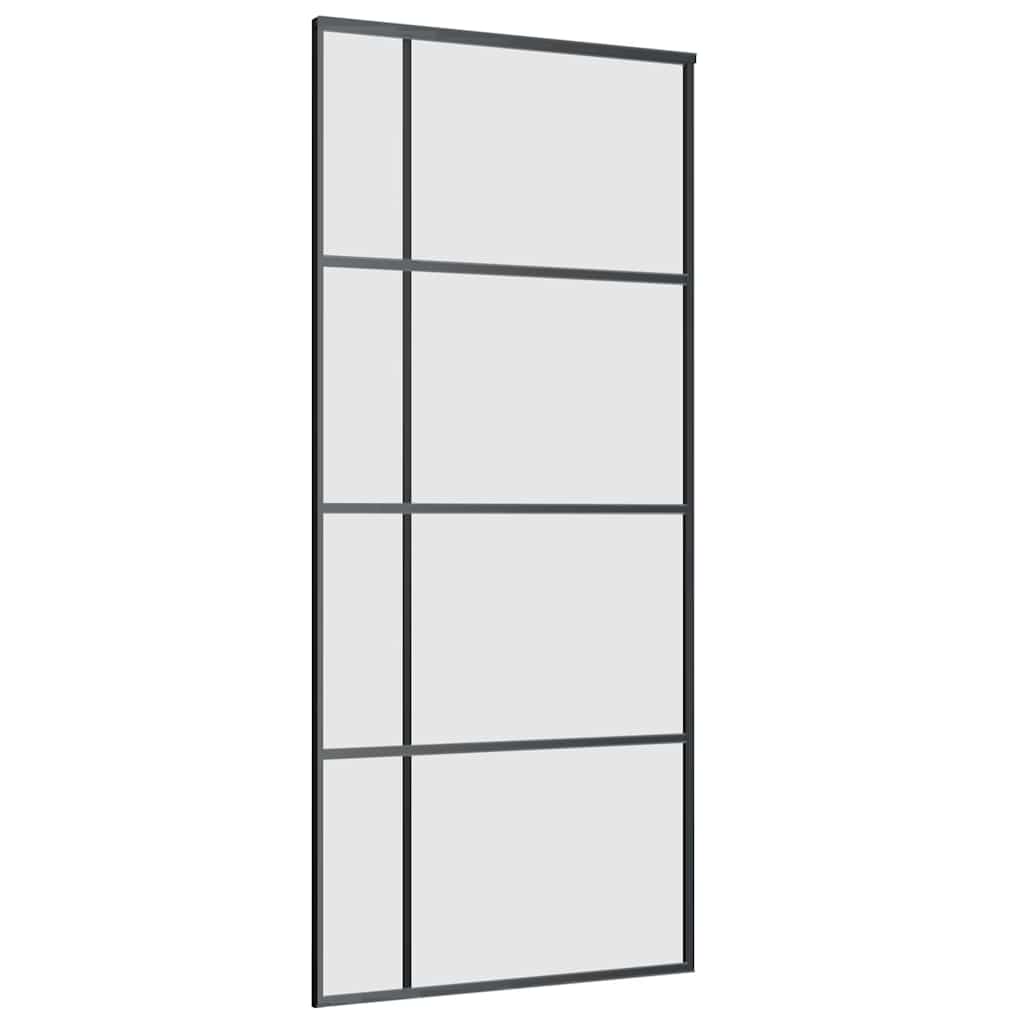 Schuifdeur met beslagset 90x205 cm ESG glas zwart is nu te koop bij PeponiXL, paradijselijk wonen!