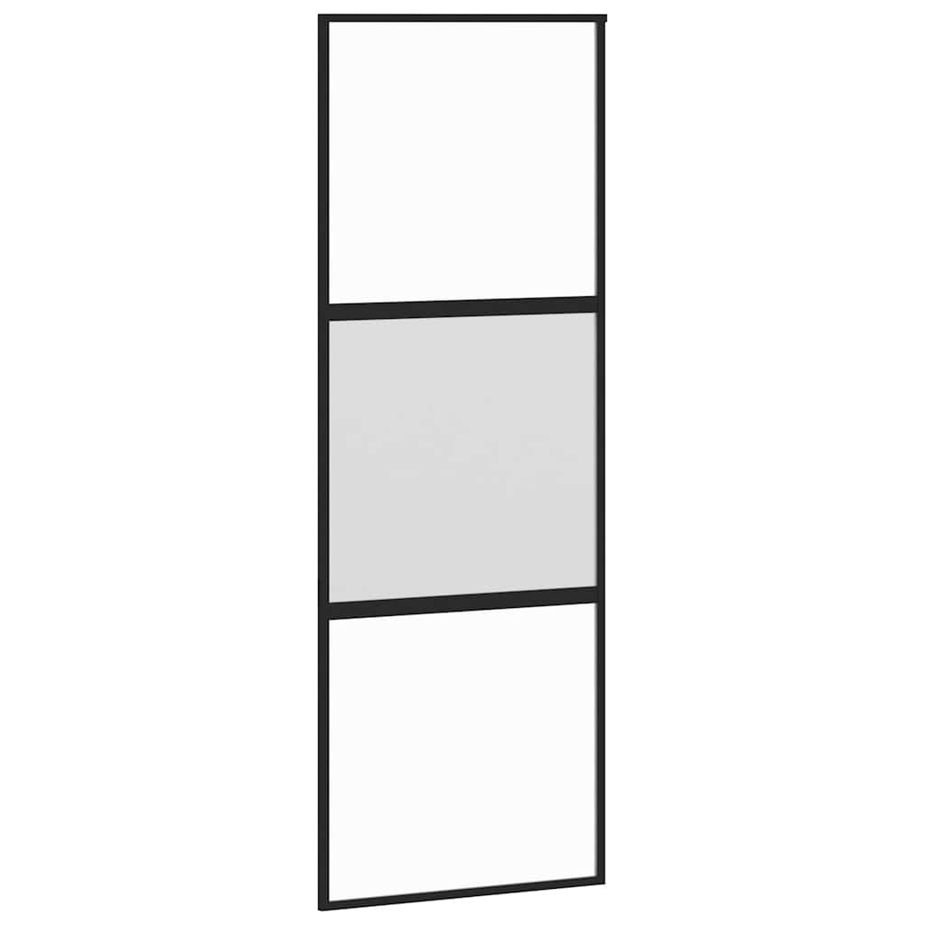 Schuifdeur met beslagset 76x205 cm gehard glas zwart is nu te koop bij PeponiXL, paradijselijk wonen!