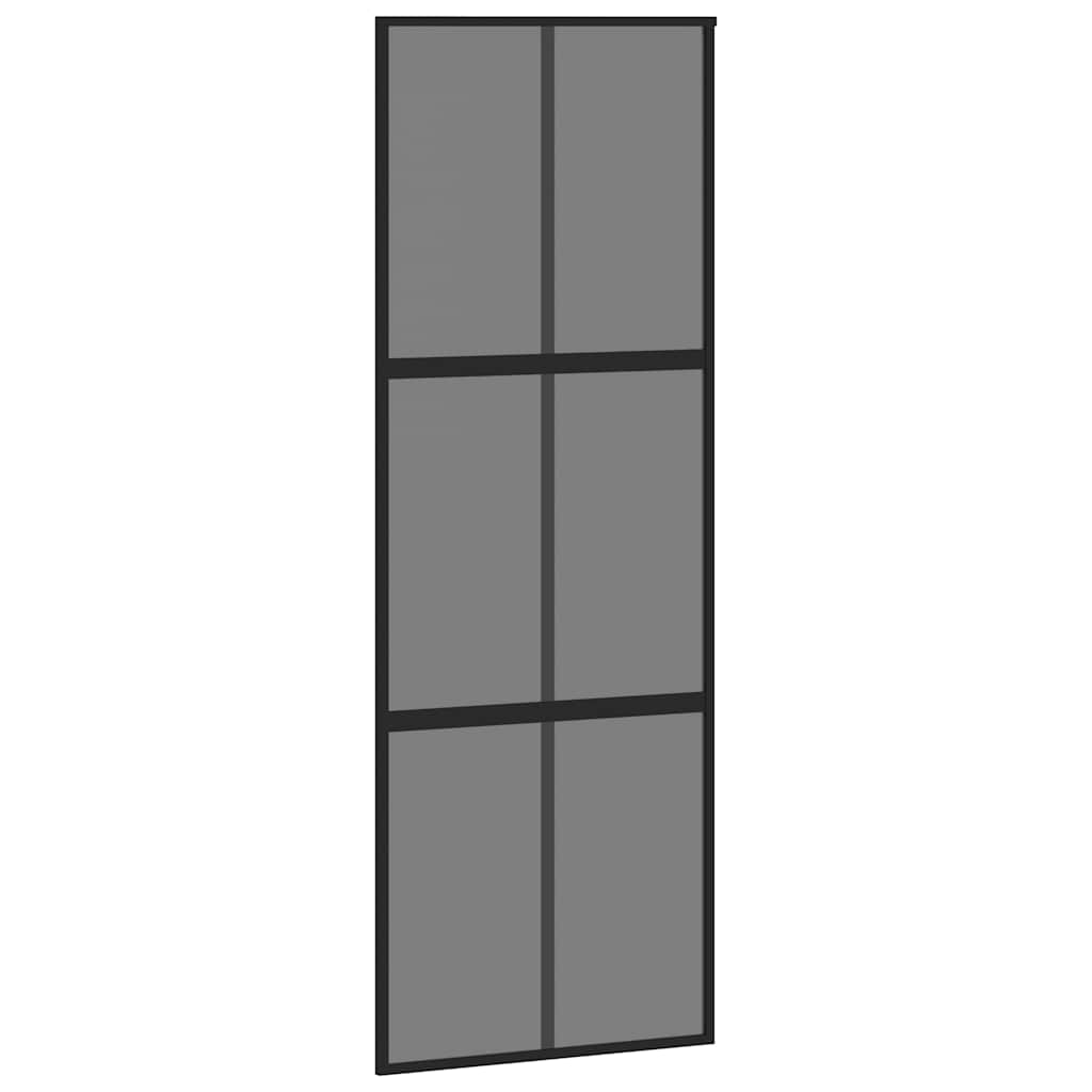 Schuifdeur met beslagset 76x205 cm gehard glas zwart is nu te koop bij PeponiXL, paradijselijk wonen!