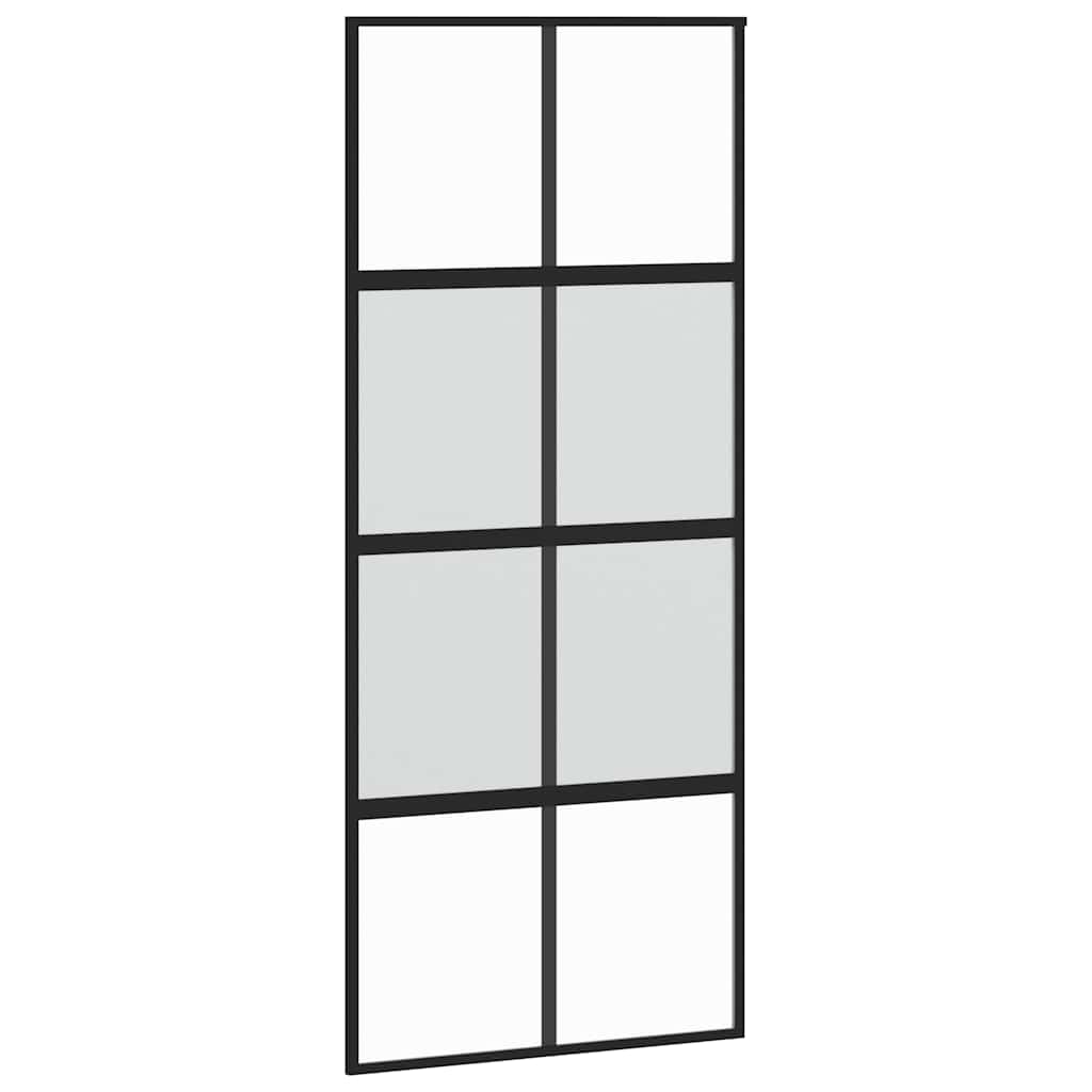Schuifdeur met beslagset 90x205 cm gehard glas zwart is nu te koop bij PeponiXL, paradijselijk wonen!
