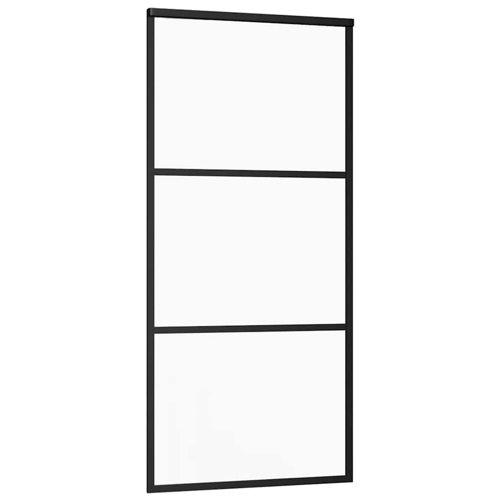 Schuifdeur met beslagset 90x205 cm ESG glas zwart is nu te koop bij PeponiXL, paradijselijk wonen!
