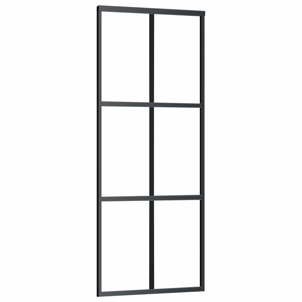 Schuifdeur met beslagset 76x205 cm ESG glas zwart is nu te koop bij PeponiXL, paradijselijk wonen!
