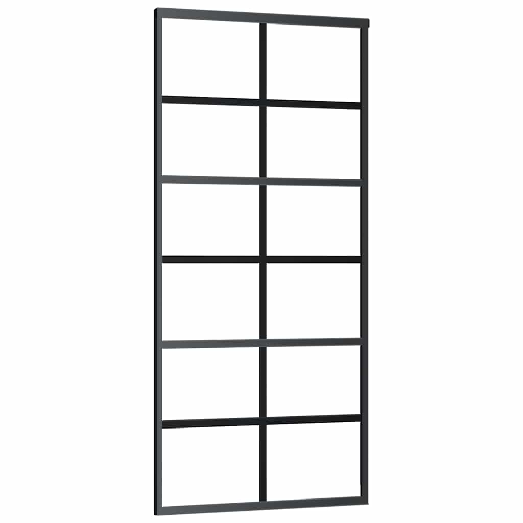 Schuifdeur met beslagset 90x205 cm ESG glas zwart is nu te koop bij PeponiXL, paradijselijk wonen!