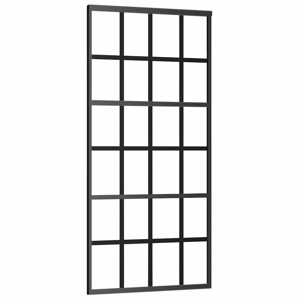 Schuifdeur met beslagset 90x205 cm ESG glas zwart is nu te koop bij PeponiXL, paradijselijk wonen!