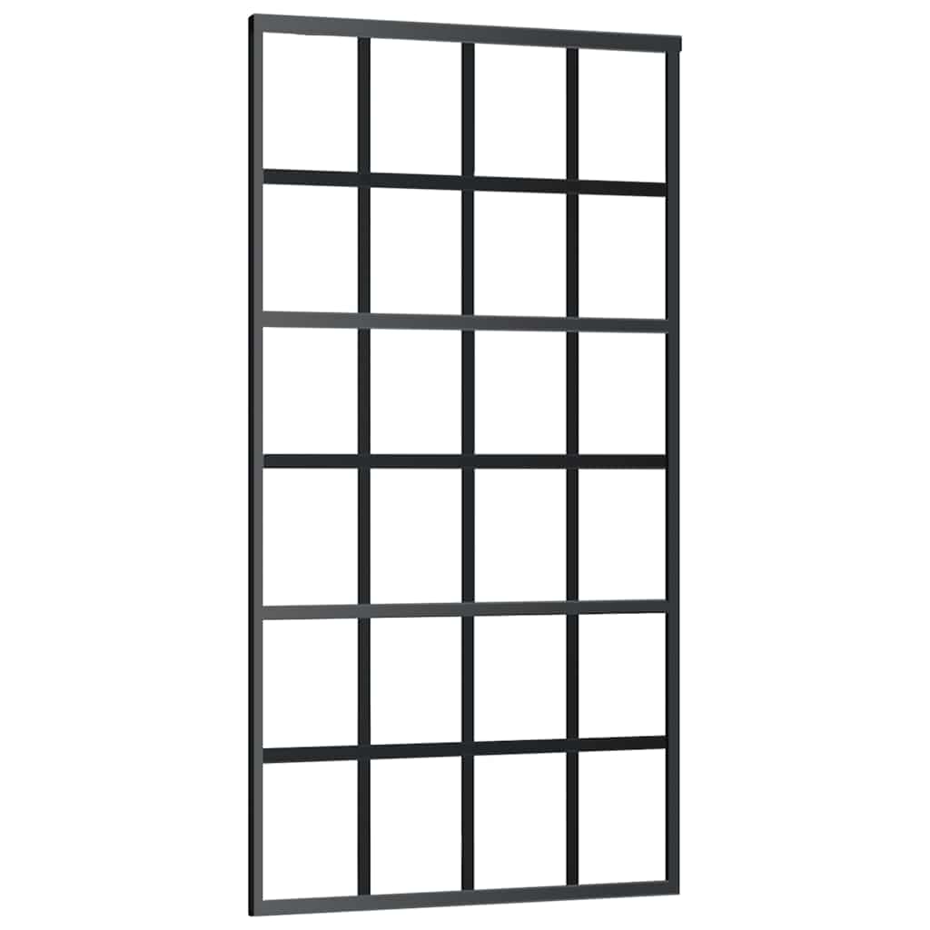 Schuifdeur met beslagset 102x205 cm ESG glas zwart is nu te koop bij PeponiXL, paradijselijk wonen!