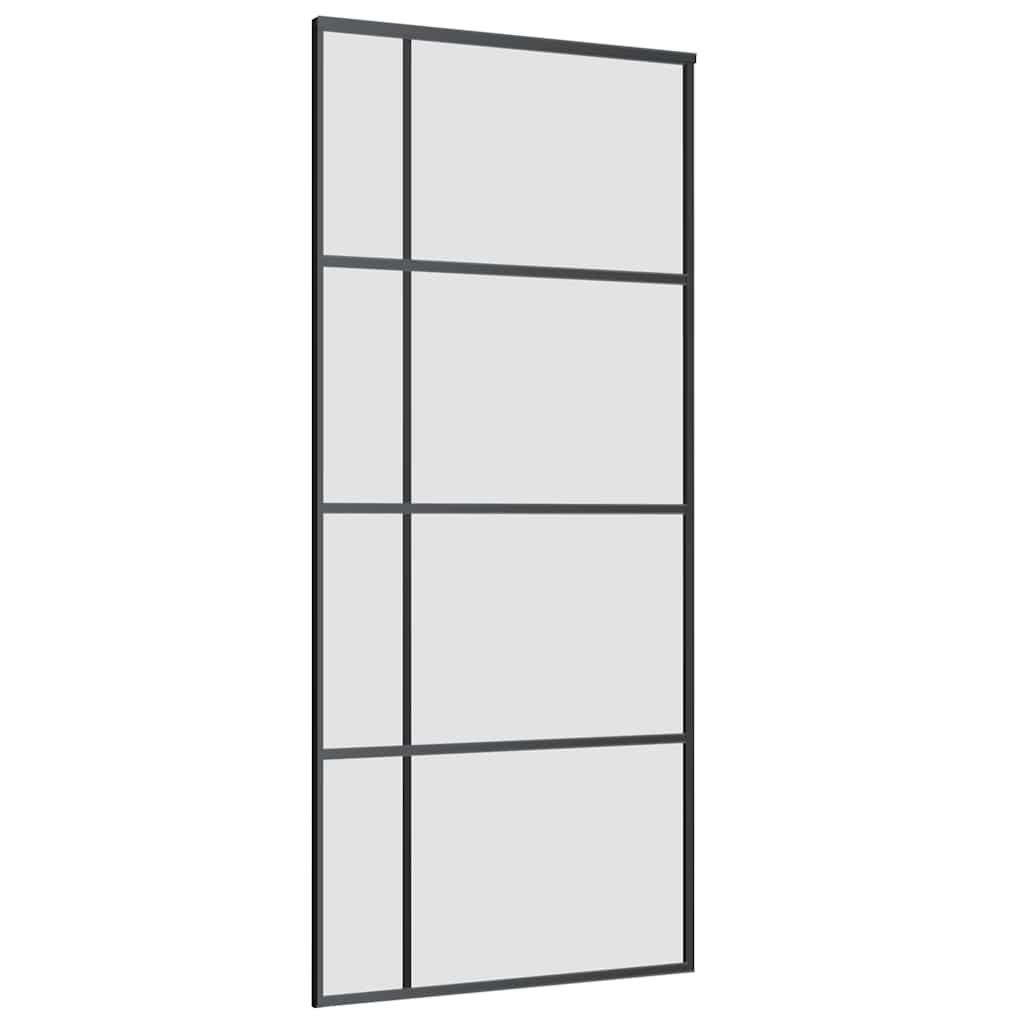 Schuifdeur met beslagset 90x205 cm ESG glas zwart is nu te koop bij PeponiXL, paradijselijk wonen!