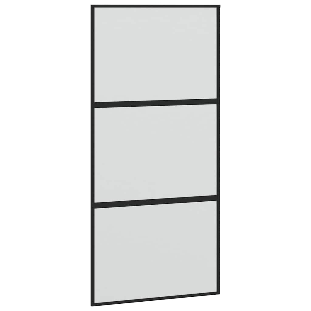 Schuifdeur met beslagset 102,5x205 cm gehard glas zwart is nu te koop bij PeponiXL, paradijselijk wonen!