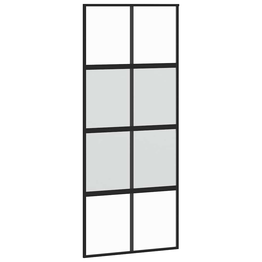 Schuifdeur met beslagset 90x205 cm gehard glas zwart is nu te koop bij PeponiXL, paradijselijk wonen!