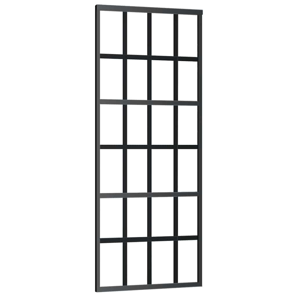 Schuifdeur met beslagset 76x205 cm ESG glas zwart is nu te koop bij PeponiXL, paradijselijk wonen!
