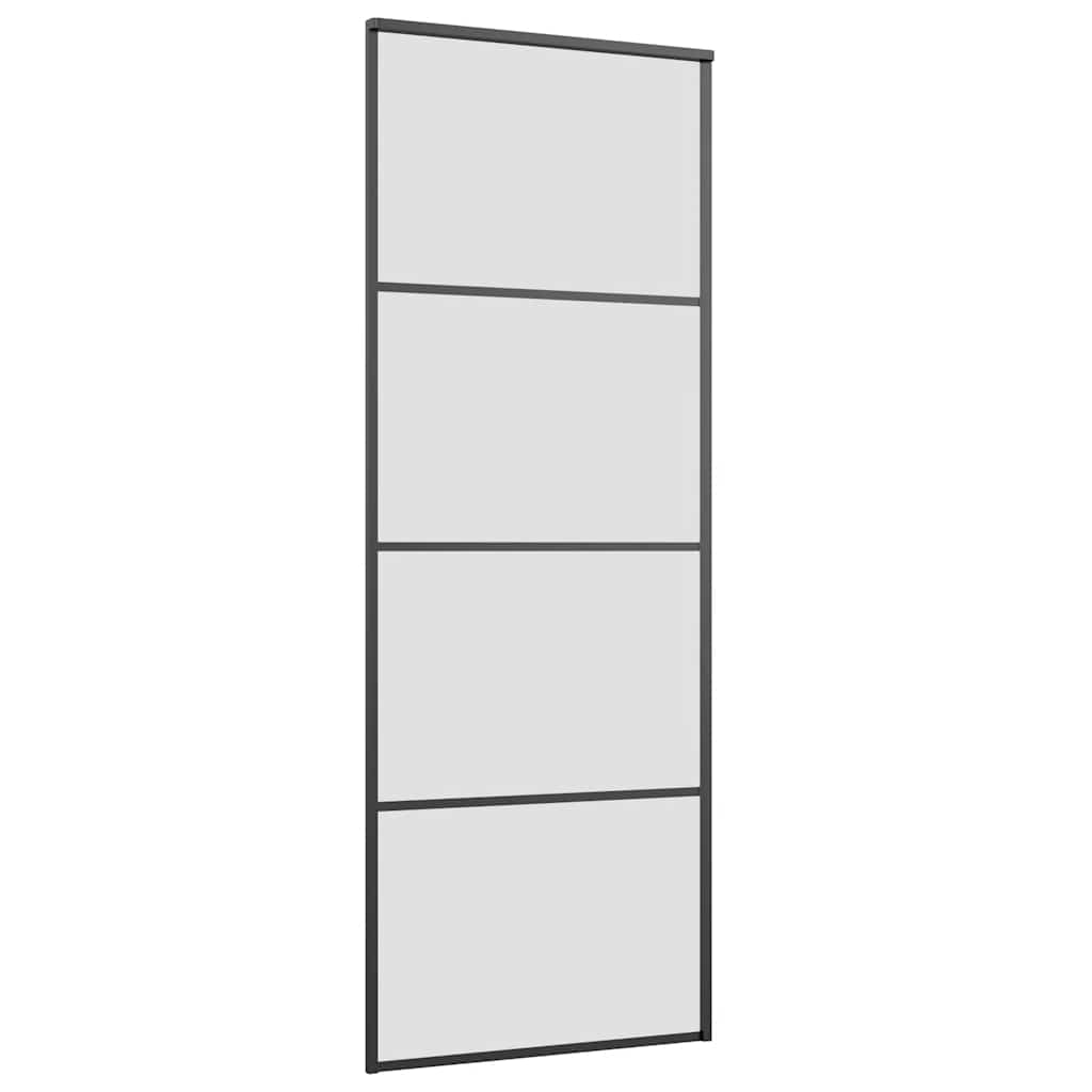 Schuifdeur met beslagset 76x205 cm ESG glas zwart is nu te koop bij PeponiXL, paradijselijk wonen!