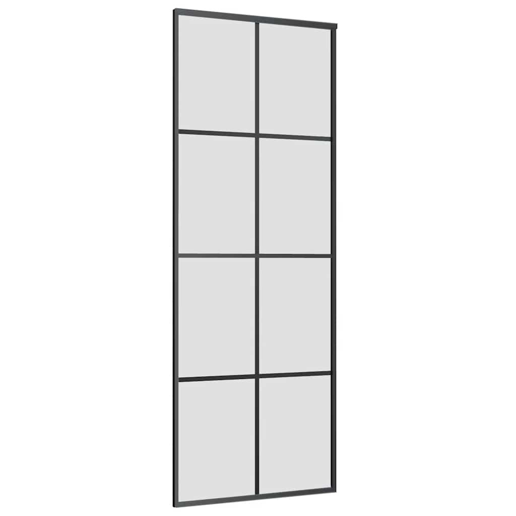 Schuifdeur met beslagset 76x205 cm ESG glas zwart is nu te koop bij PeponiXL, paradijselijk wonen!