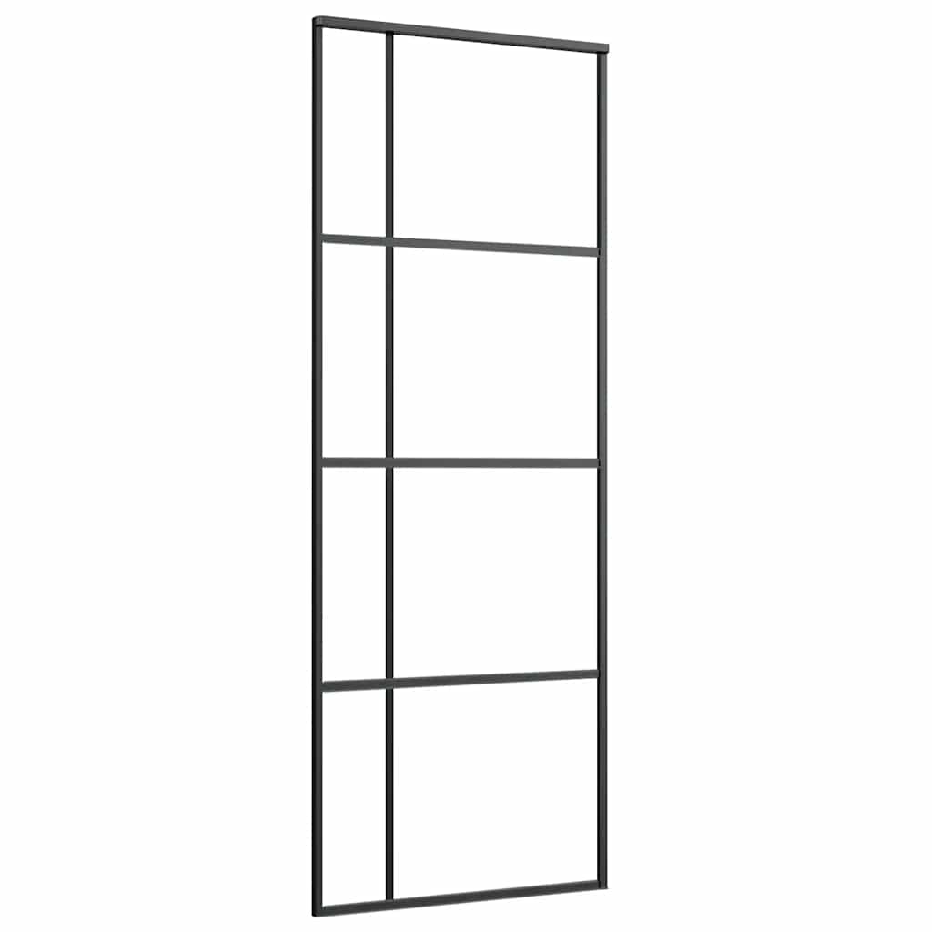 Schuifdeur met beslagset 76x205 cm ESG glas zwart is nu te koop bij PeponiXL, paradijselijk wonen!