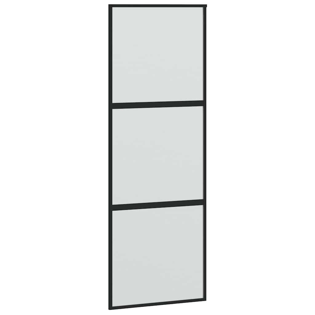 Schuifdeur met beslagset 76x205 cm gehard glas zwart is nu te koop bij PeponiXL, paradijselijk wonen!