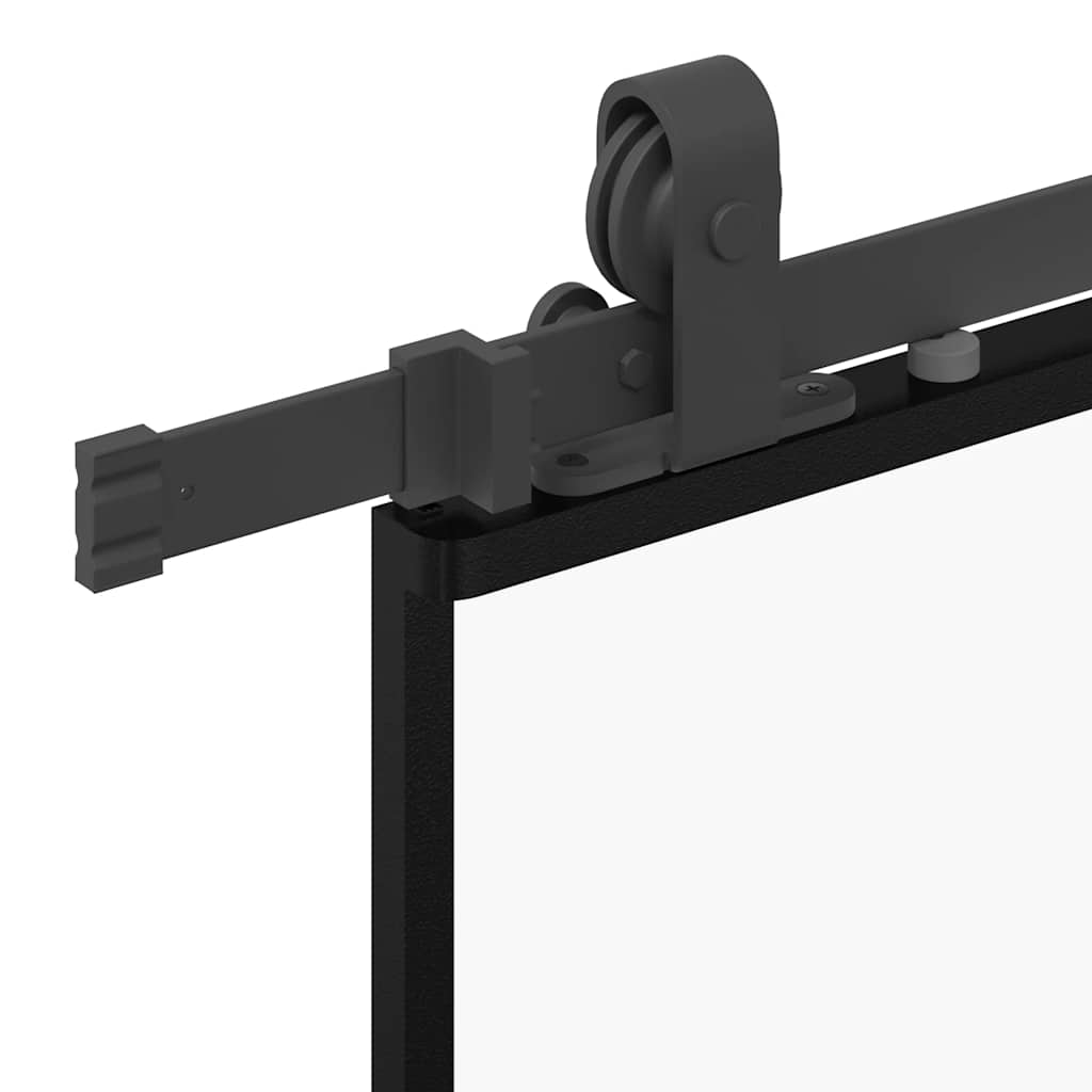 Schuifdeur met beslagset 76x205 cm gehard glas zwart is nu te koop bij PeponiXL, paradijselijk wonen!