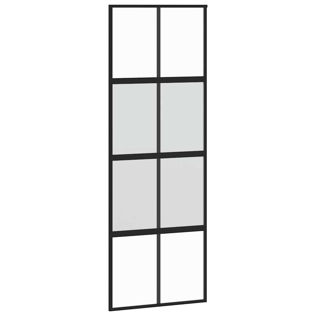 Schuifdeur met beslagset 76x205 cm gehard glas zwart is nu te koop bij PeponiXL, paradijselijk wonen!
