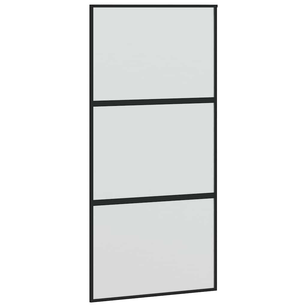 Schuifdeur met beslagset 102,5x205 cm gehard glas zwart is nu te koop bij PeponiXL, paradijselijk wonen!
