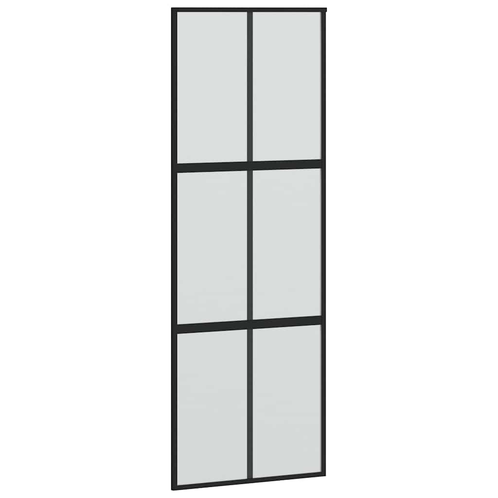 Schuifdeur met beslagset 76x205 cm gehard glas zwart is nu te koop bij PeponiXL, paradijselijk wonen!