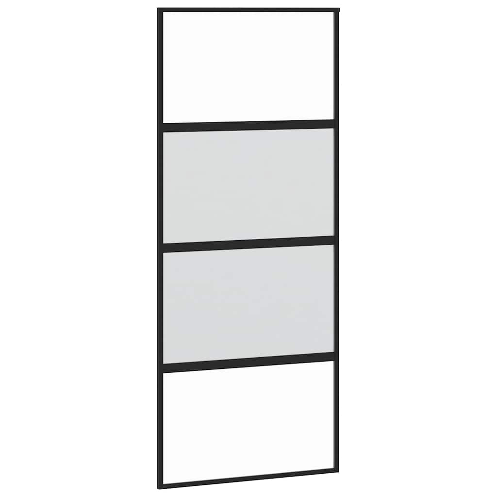 Schuifdeur met beslagset 90x205 cm gehard glas zwart is nu te koop bij PeponiXL, paradijselijk wonen!