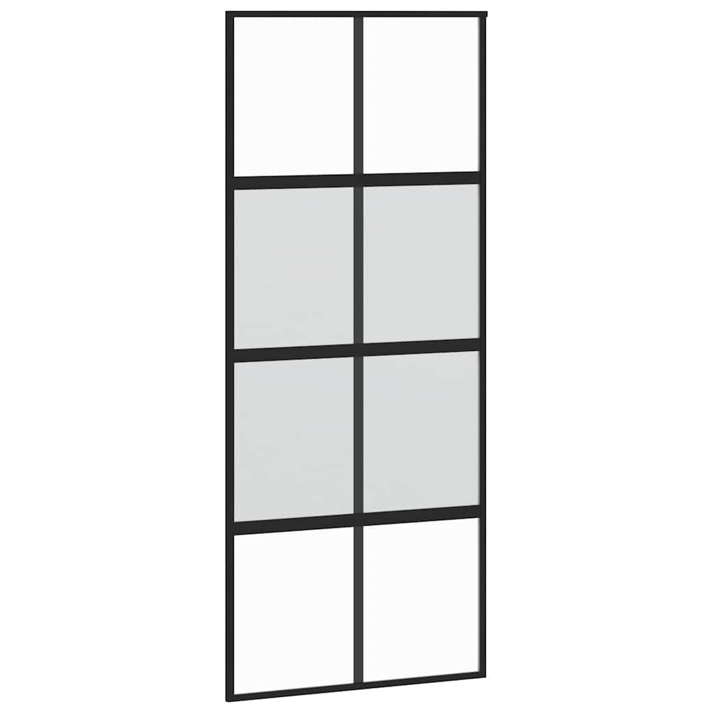 Schuifdeur met beslagset 90x205 cm gehard glas zwart is nu te koop bij PeponiXL, paradijselijk wonen!