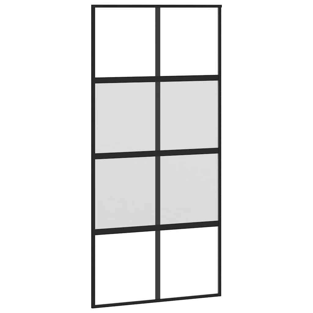 Schuifdeur met beslagset 102,5x205 cm gehard glas zwart is nu te koop bij PeponiXL, paradijselijk wonen!