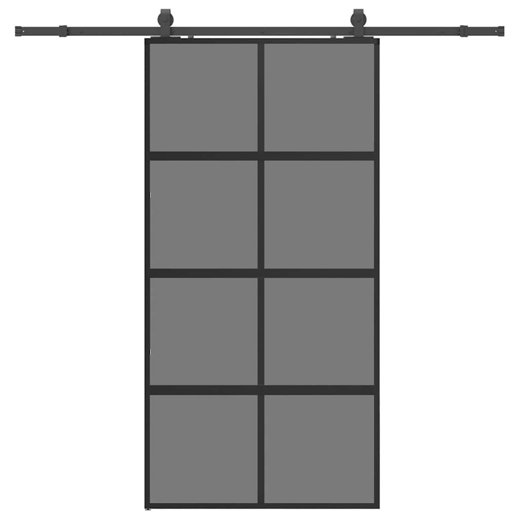 Schuifdeur met beslagset 102,5x205 cm gehard glas zwart is nu te koop bij PeponiXL, paradijselijk wonen!