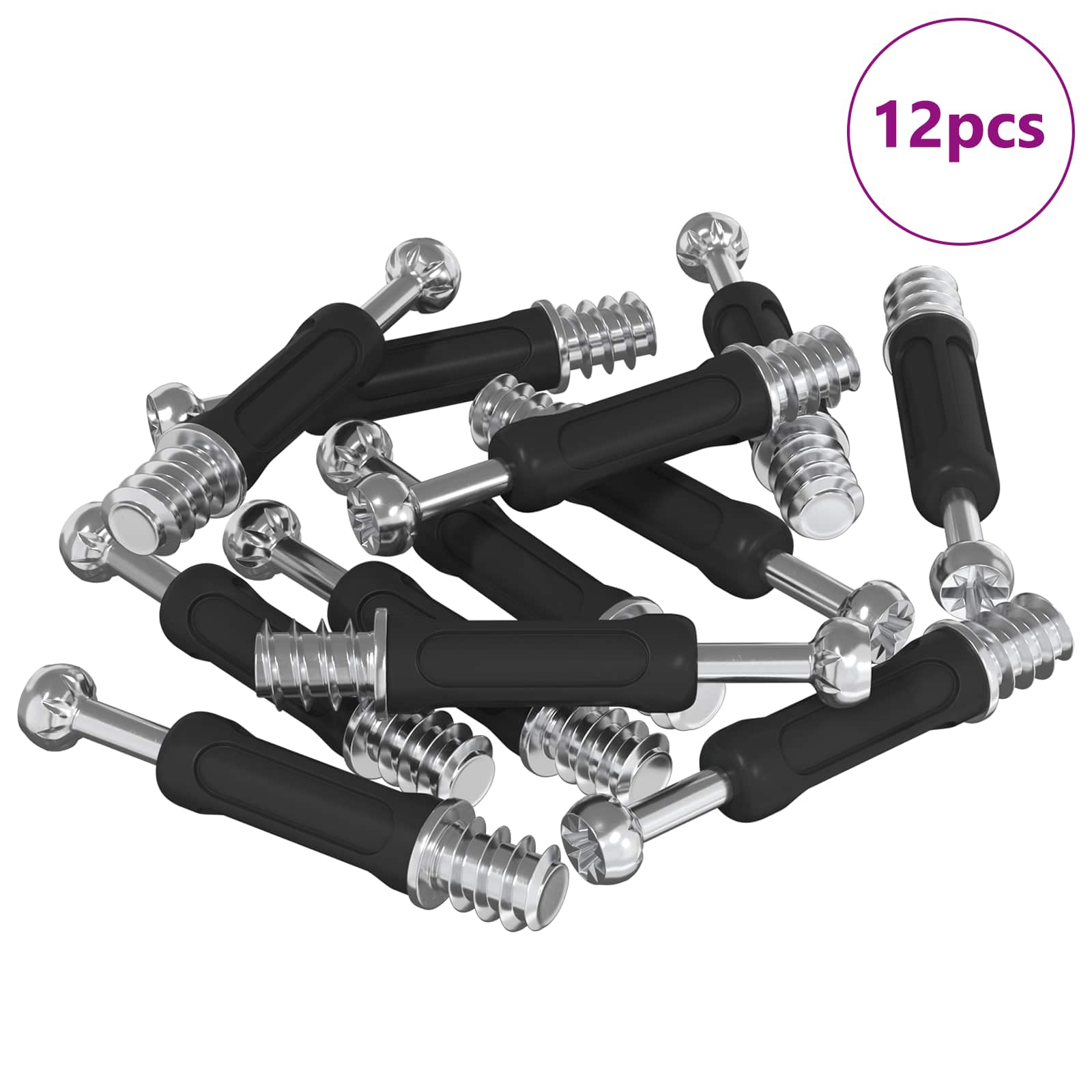 Cam Lock Bout 12 pcs Zilver en Zwart M6 x 40 mm Metaal is nu te koop bij PeponiXL, paradijselijk wonen!