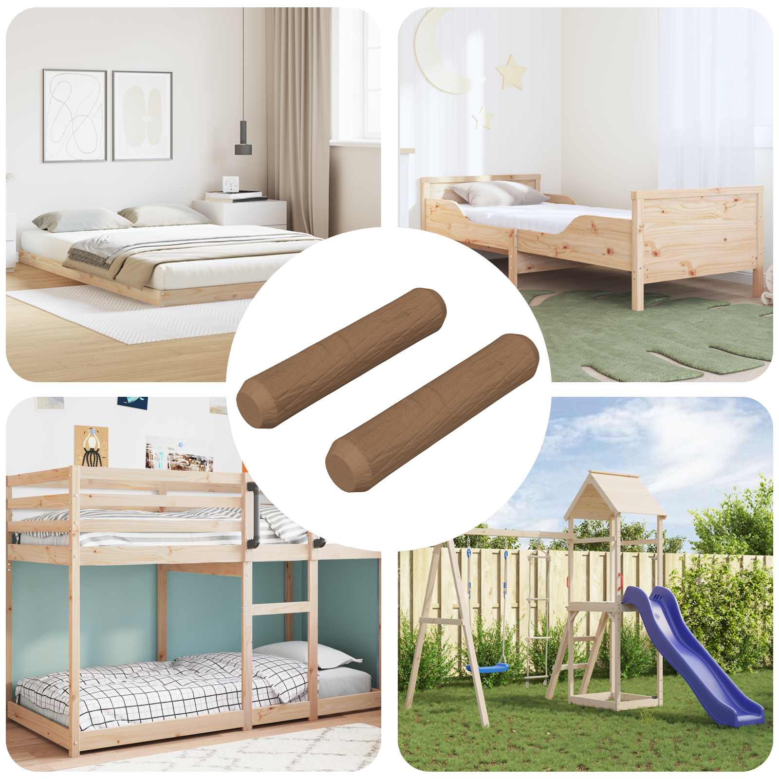 Houten Dowels 2 pcs Bruin Ø 8 x 35 mm Massief hout is nu te koop bij PeponiXL, paradijselijk wonen!