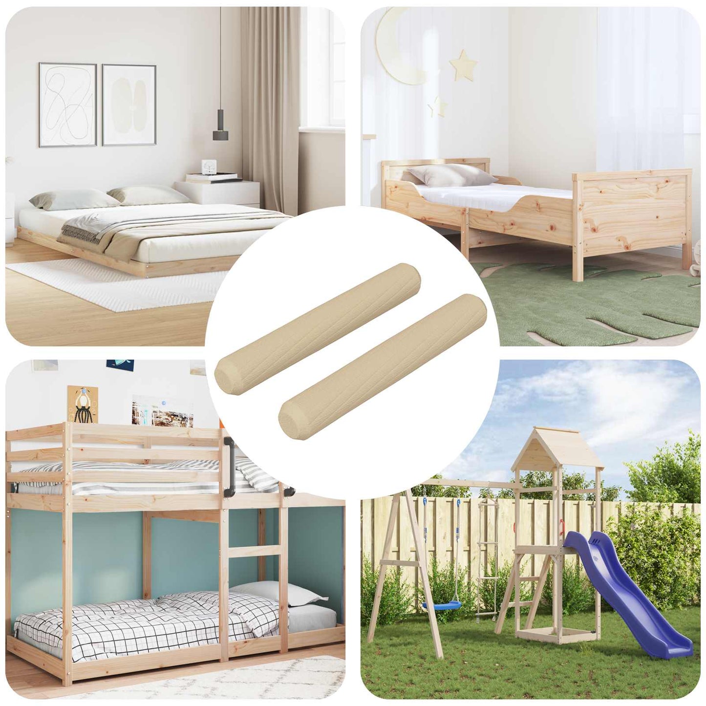 Houten Dowels 2 pcs Bruin Ø 8 x 50 mm Massief hout is nu te koop bij PeponiXL, paradijselijk wonen!