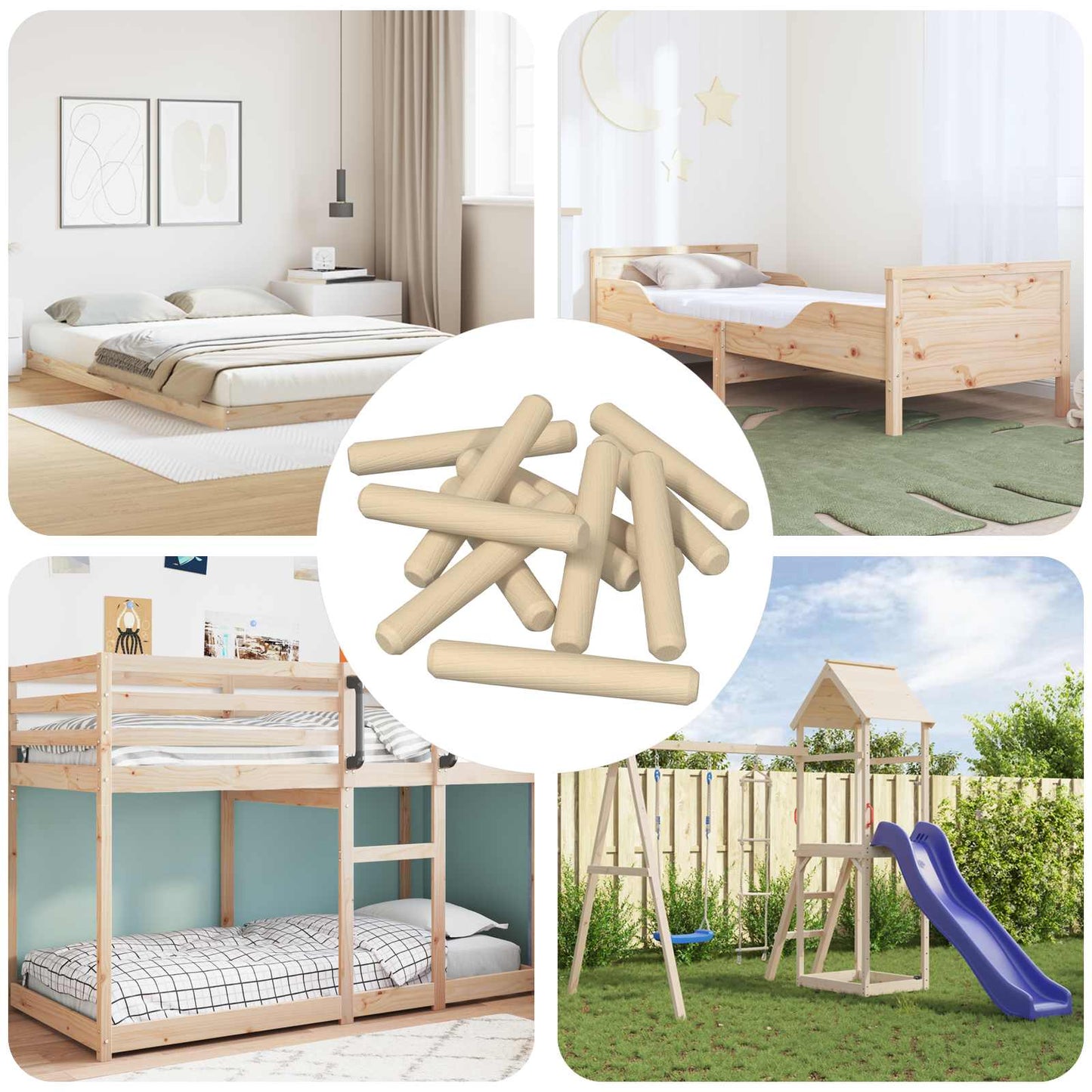 Houten Dowels 12 pcs Bruin Ø 8 x 50 mm Massief hout is nu te koop bij PeponiXL, paradijselijk wonen!