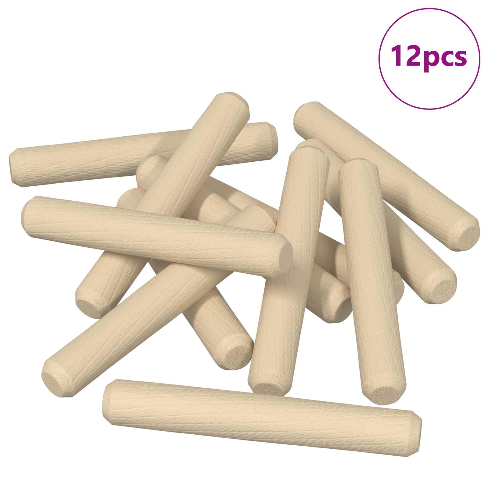 Houten Dowels 12 pcs Bruin Ø 8 x 50 mm Massief hout is nu te koop bij PeponiXL, paradijselijk wonen!