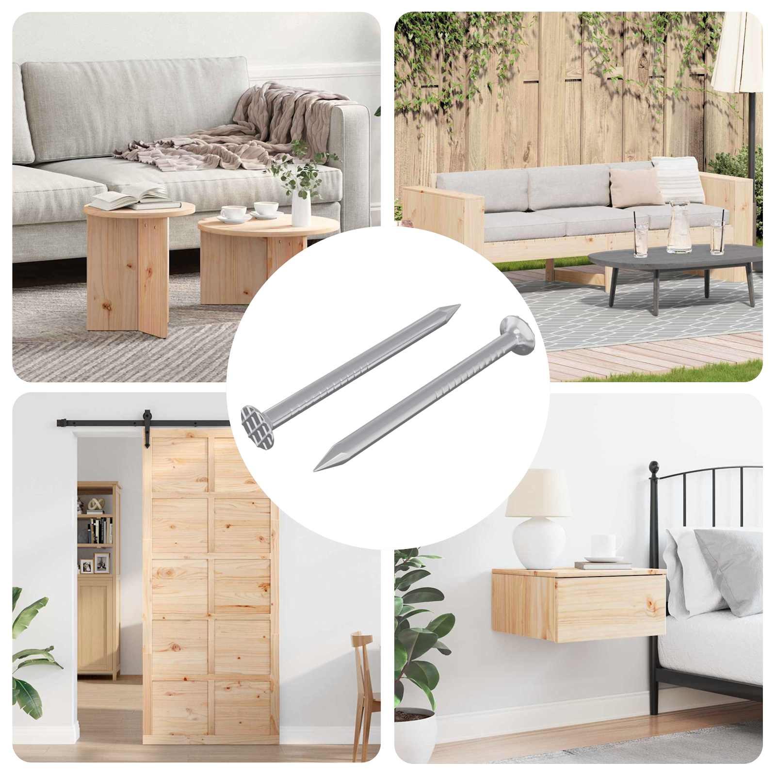 Spijkers voor hout 2 stuks Zilver Ø 3 x 15 mm Metaal is nu te koop bij PeponiXL, paradijselijk wonen!