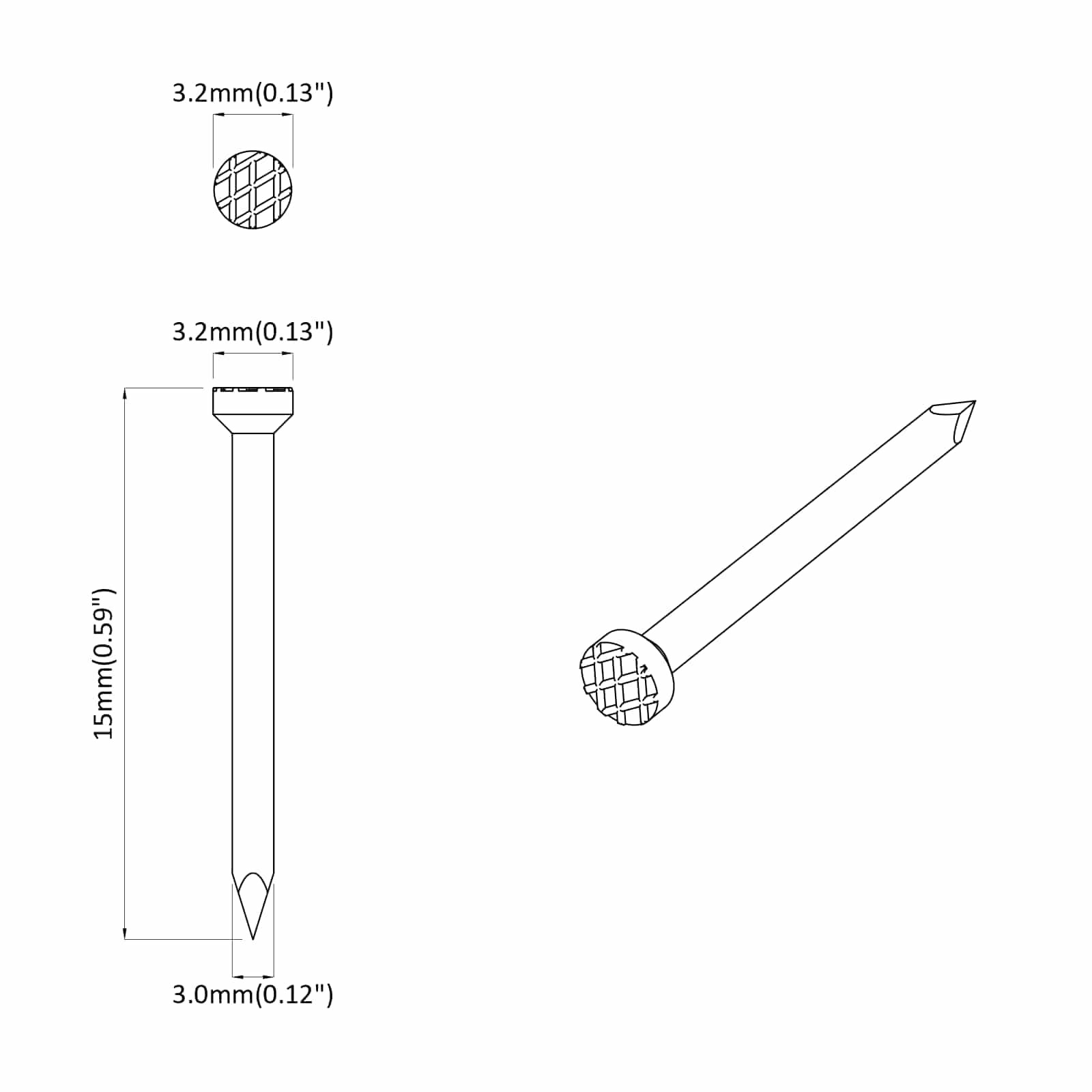 Spijkers voor hout 2 stuks Zilver Ø 3 x 15 mm Metaal is nu te koop bij PeponiXL, paradijselijk wonen!