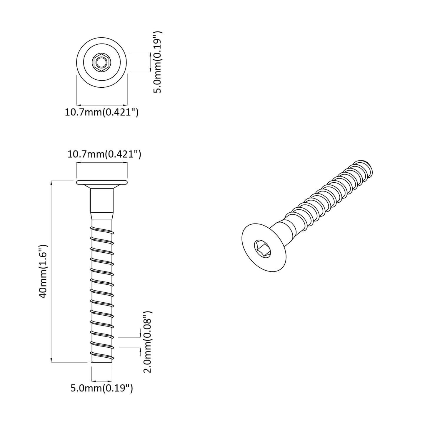 Confirmatschroeven 12 pcs Zilver Ø5 x 40 mm Metaal is nu te koop bij PeponiXL, paradijselijk wonen!