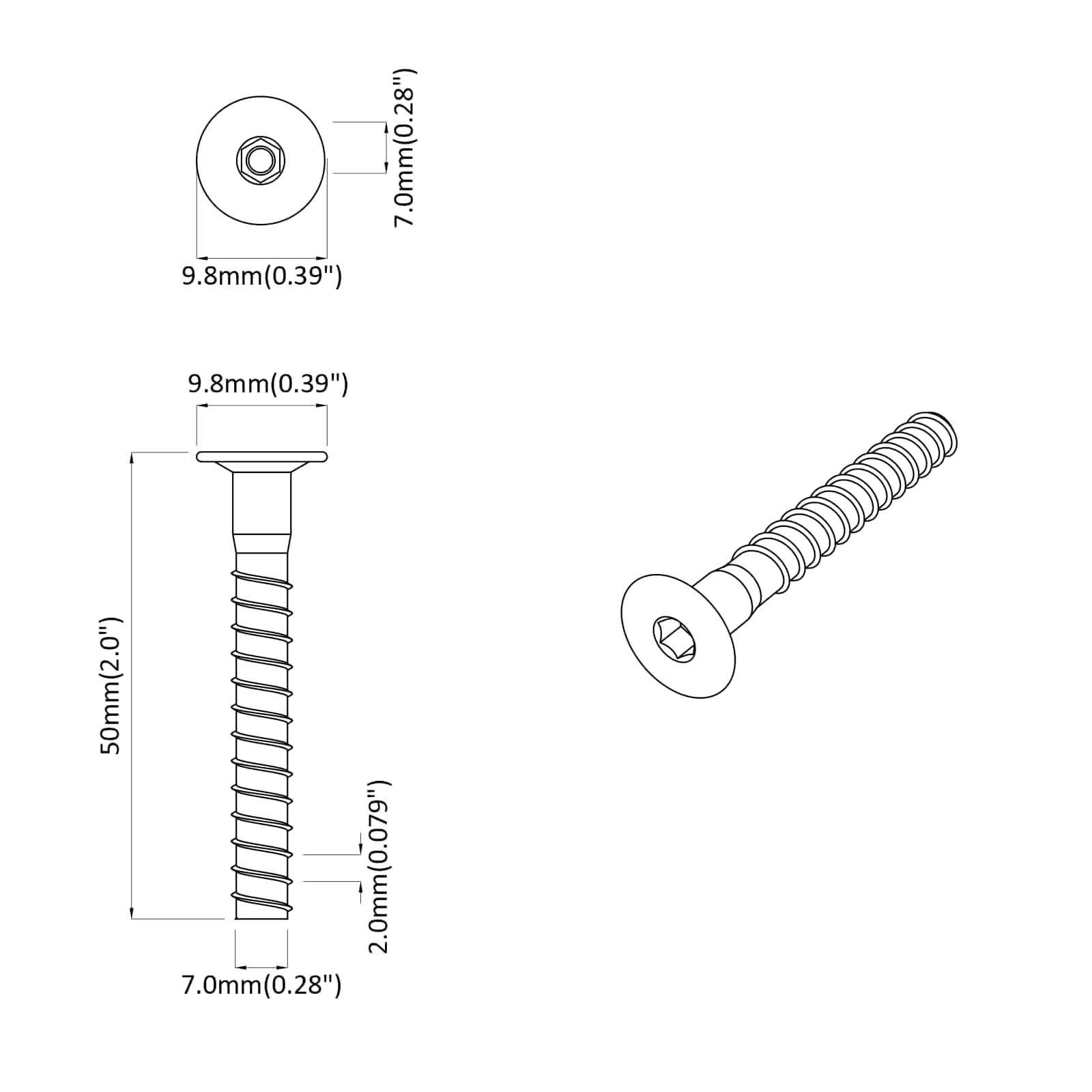 Confirmatschroeven 12 pcs Zilver Ø7 x 50 mm Metaal is nu te koop bij PeponiXL, paradijselijk wonen!