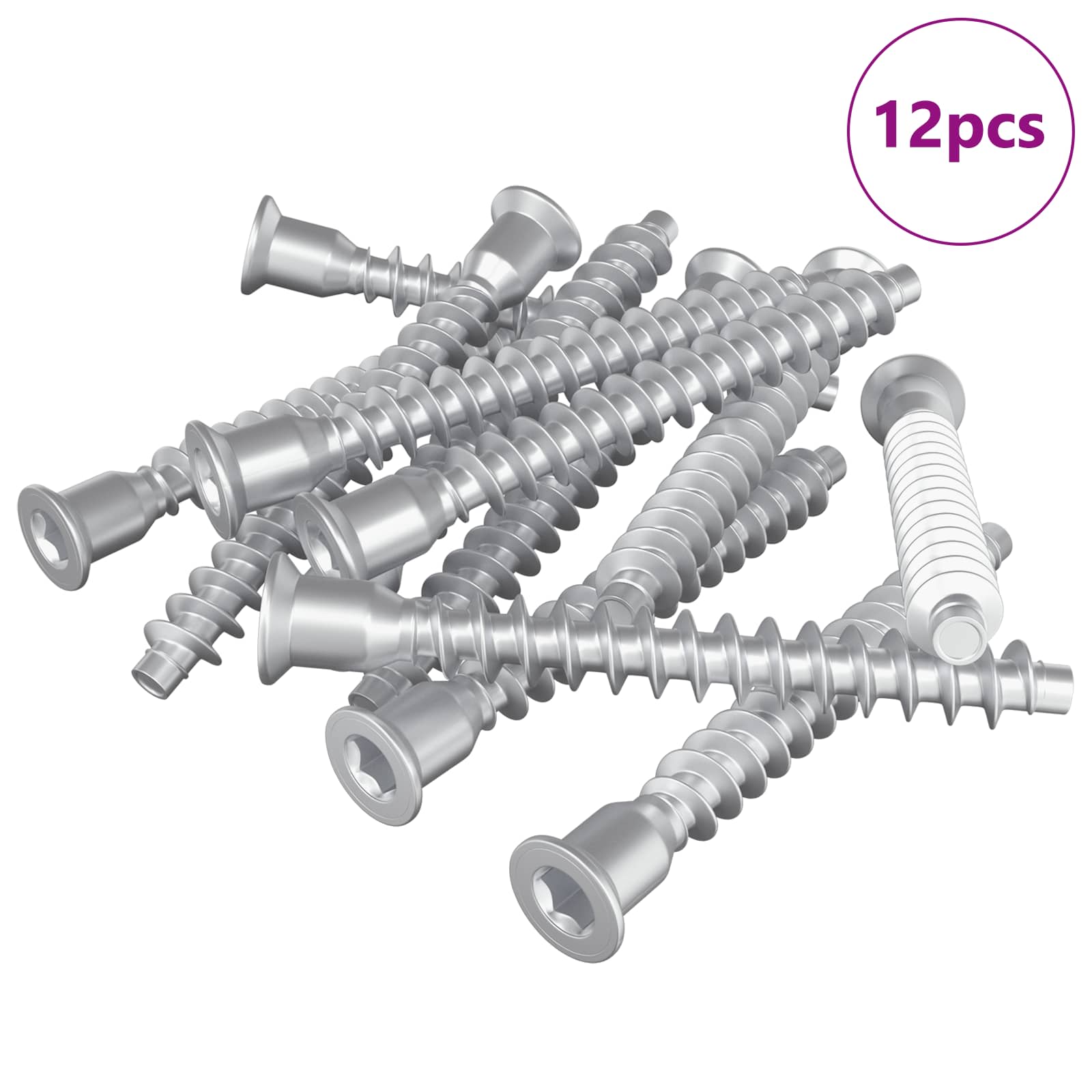 Confirmatschroeven 12 pcs Zilver Ø7 x 58 mm Metaal is nu te koop bij PeponiXL, paradijselijk wonen!