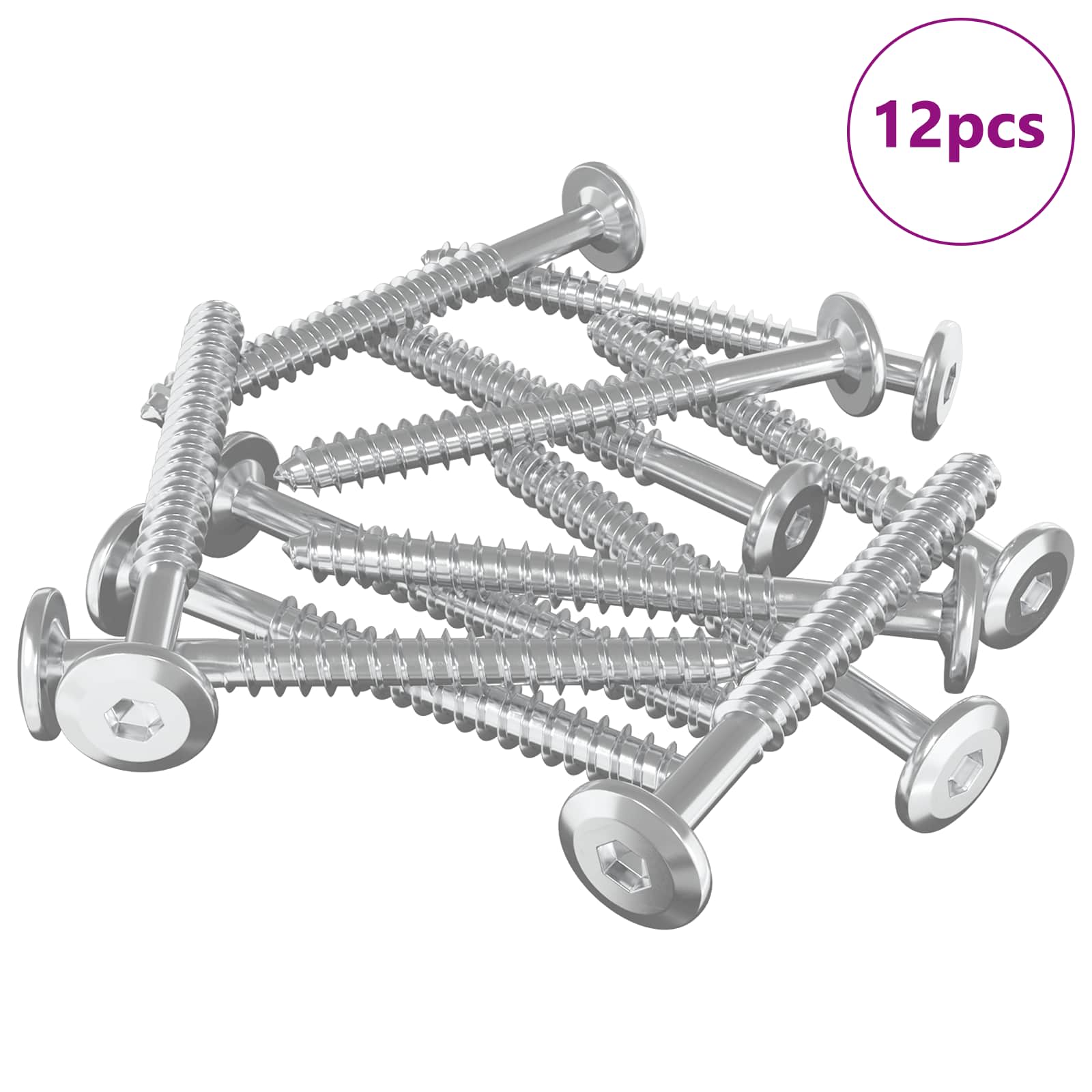 Houten Schroeven 12 pcs Zilver M6 x 70 mm Staal is nu te koop bij PeponiXL, paradijselijk wonen!