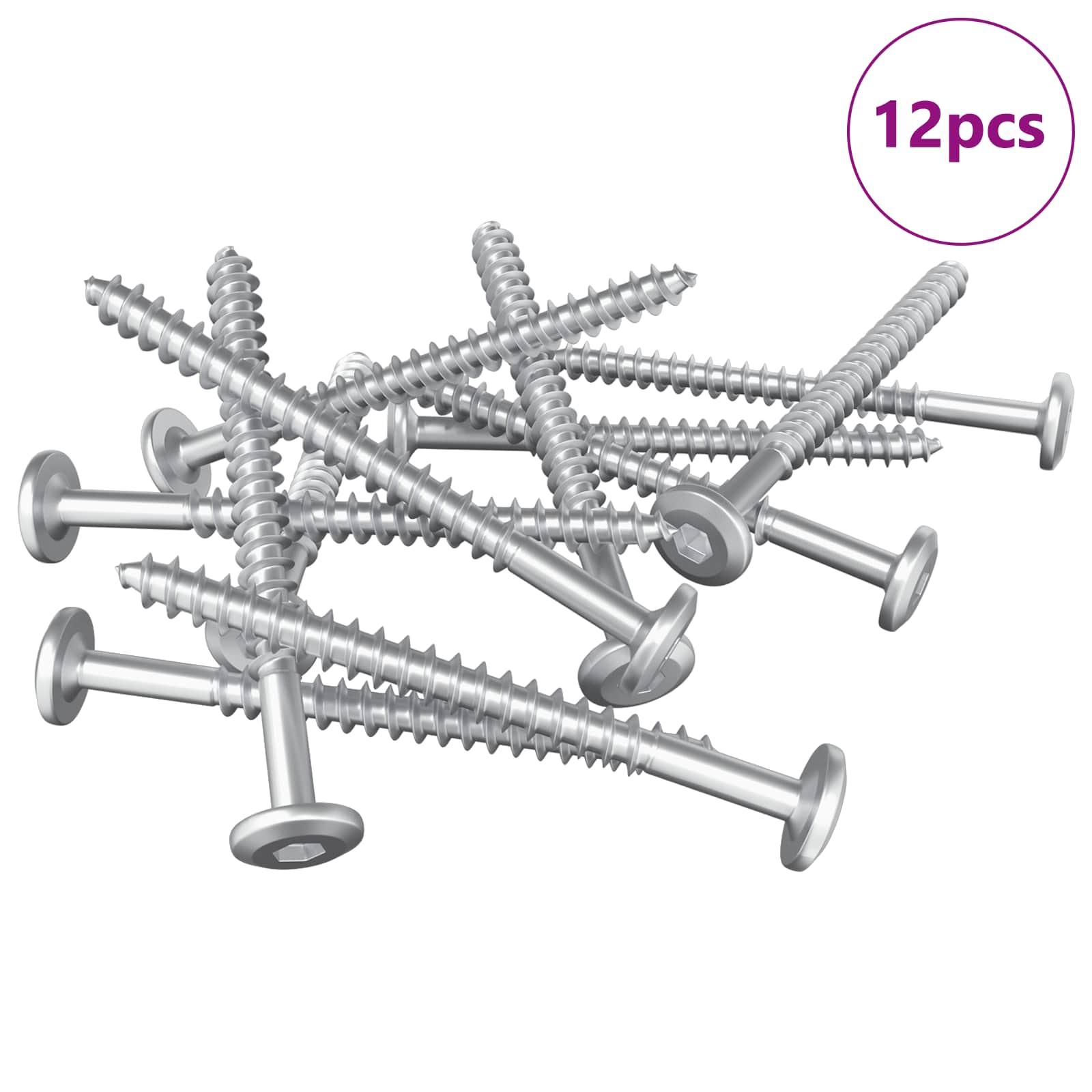Houten Schroeven 12 pcs Zilver M6 x 70 mm Staal is nu te koop bij PeponiXL, paradijselijk wonen!