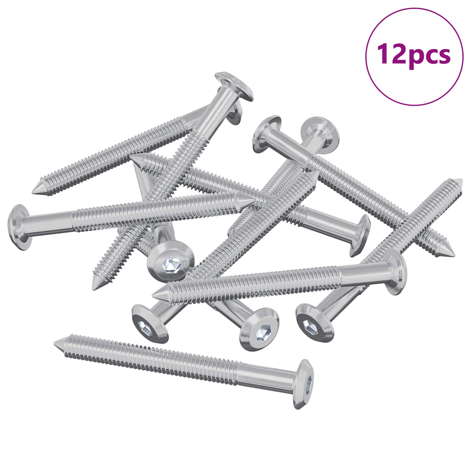Meubelschroeven 12 pcs Zilver M6 x 60 mm Staal is nu te koop bij PeponiXL, paradijselijk wonen!